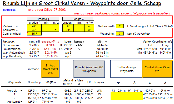 grootcirkel - orthodromische en loxodromische navigatie orthodromische en loxodromische navigatie - grootcirkel calculator
